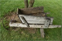 Vintage Wooden Wheelbarrow