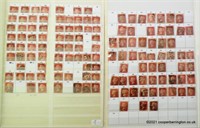 GB Stamp Collection of 127 1858-70 1d Red Pates