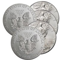 (5) US Silver Eagles - Random Dates