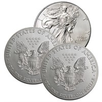 (3) Random Date US Silver Eagles