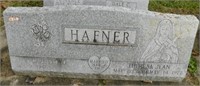 Engraved granite headstone: 49"W x 10"D x 22"H