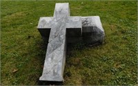 Granite headstone cross & base: