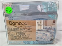Blue King size Bamboo 4 piece sheet set