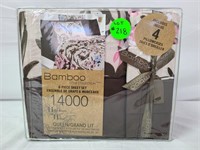 6 piece queen size bamboo floral sheetset
