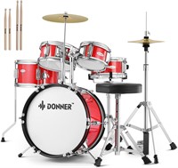 Kids Drum Sets Donner 5-Piece  14 inch  Red