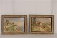 Pair of English Country Scenes