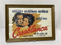 Framed Casablanca Movie Poster,  14x10 " Tall