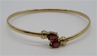 10K Gold w/Garnet Stones Bracelet