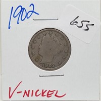 1902 V-Nickel 5 Cents