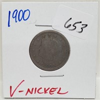1900 V-Nickel 5 Cents