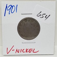 1901 V-Nickel 5 Cents