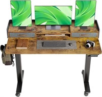 Claiks Rustic Electric Standing Desk 55" w/Drawers