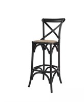 Black Cross Back Wood Bar Stool