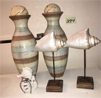 Vase & Seashell Decor Lot