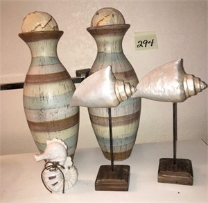 Vase & Seashell Decor Lot