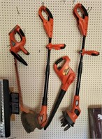 Black and Decker cordless lawn tools with