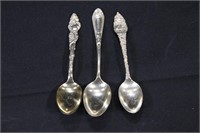 3 STERLING COLLECTOR SPOONS