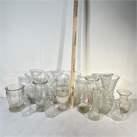 Variety of Clear Glass Vases