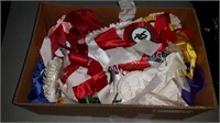 BOX LOT OF TROPHY RIBBONS MOSTLY HORSE JUMPING