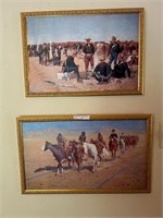 Pair of Remington Prints in matching frames