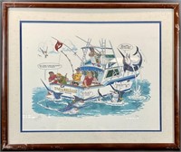 Signed Blue Marlin Fishing Ltd Ed Art Print