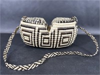 Indians of Panama Black White Woven Basket Bag