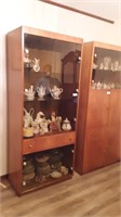 Wood and Glass Cabinet with Lights