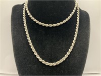 Sterling Silver Necklace 32in Long 24.3gr