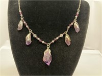 Sterling Amethyst Necklace 24in