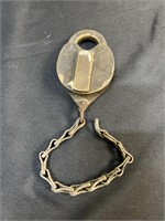 Antique Brass heart shaped Train lock - no key