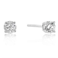 Classic Round 1.00ct White Topaz Stud Earrings