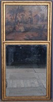 A 19th C French Giltwood Trumeau Mirror