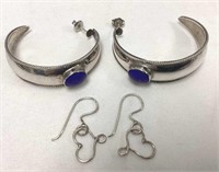 Two Pair Sterling Earrings