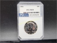 1964 U.S. KENNEDY SILVER HALF DOLLAR PCI PR70