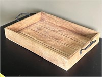 22-inch Wooden Decorative Rectangle Storage Tray