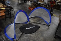 Pair of Folding Youth Soccer Goals in Travel Bag