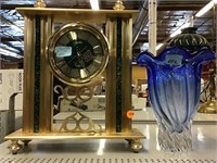 Seiko Quartz Mantle Clock Working and Art Glass