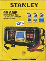 STANLEY 40 AMP 12V BATTERY CHARGER RETAIL $100