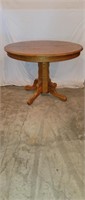 42" Antique Round Oak Pedestal Table