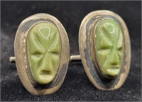 Anton Sterling .925 Carved Face Cuff Links