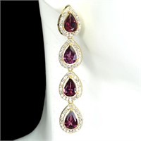 Natural Rhodolite Garnet Earrings