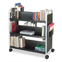 Scoot Double-sided Book Cart, Metal, 6 Shelves, 1