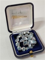 STUNNING LIGHT BLUE CRYSTAL BROOCH