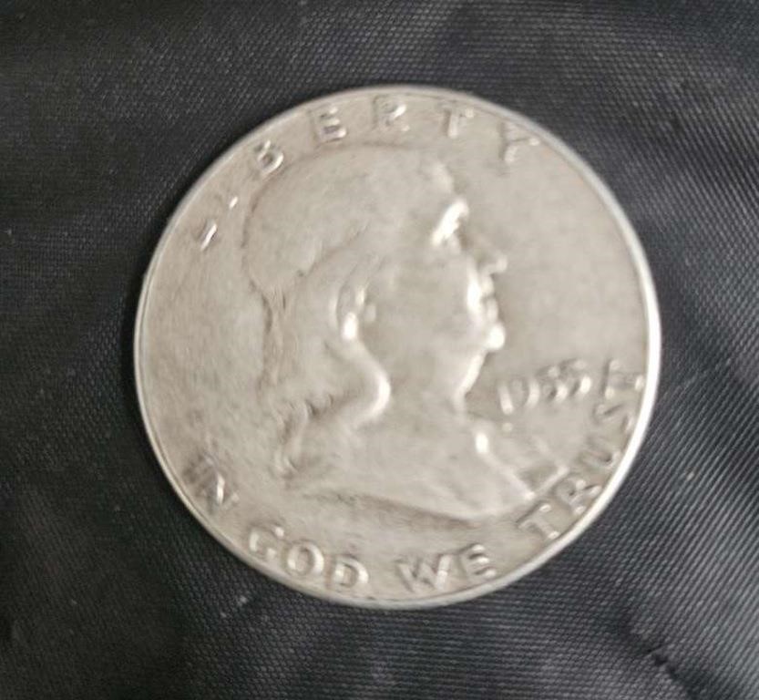 1955 Franklin half dollar