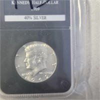 1969 UNC 40 % Silver Kennedy Half Dollar