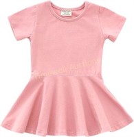 Baby Toddler Dress Cotton (2-3Y  Pink)