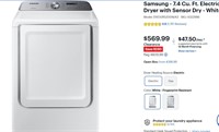 Samsung - 7.4 Cu. Ft. Electric Dryer
