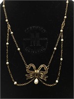 Vintage 1/20 Gold-Filled Bow necklace with