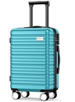 BEOW Luggage Expandable Suitcase 20" teal