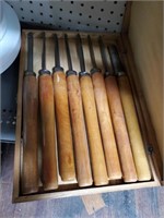 8 pc. Wood Lathe Chisels in Wooden Box